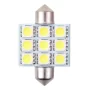 Bec led - 9SMD 12V sofit T11x36mm soclu SV8,5-8 2buc - Alb