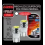 12V Mega-Led2 - 2Szuper Csipp - T10 W2,1x9,5d - 2 db - Fehér