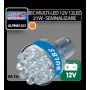 12V Multi-Led Lamp 12 Led 21W BA15s 1pcs - Amber