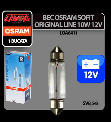 Osram Original Line 12V - 11x41mm - 10W Festoon SV8,5-8 1pcs thumb