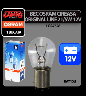 Osram Original Line 12V - P21/5W - 21/5W Position, brake BAY15d 1pcs thumb