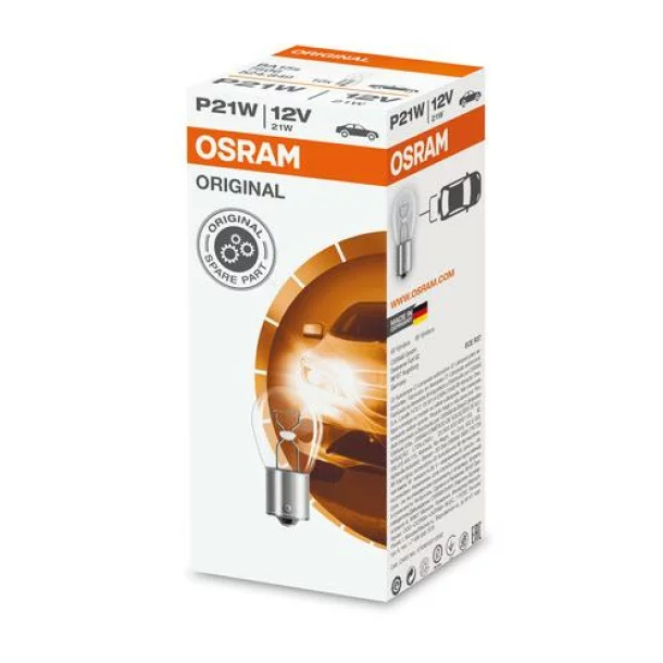 Original Line 12V - P21W - 21W Brake, direction, fog BA15s 1pcs Osram