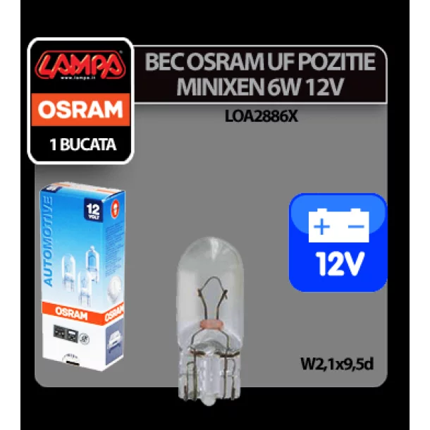 Osram Original Minixen 12V - 6W Interior W2,1x9,5d 1pcs