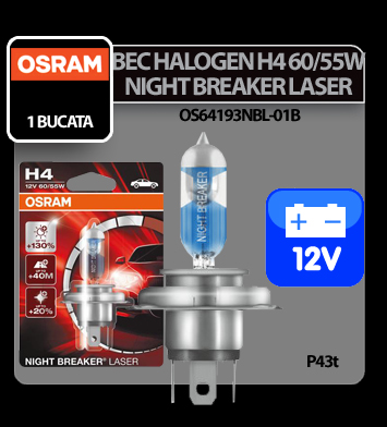 Bec Osram H4 60/55W P43t 12V Night Breaker Laser 1buc thumb