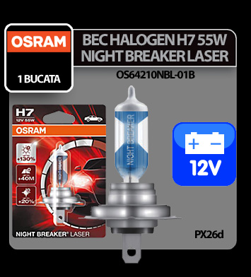 Bec Osram H7 55W PX26d 12V Night Breaker Laser 1buc thumb