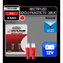 Bec tip LED 12V 1,2W soclu plastic T5 W2x4,6d 2buc 4Cars - Rosu dispersat