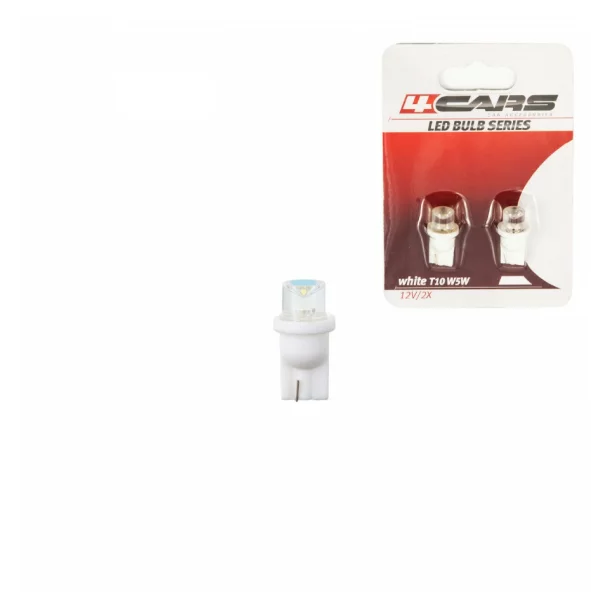 4Cars 12V 5W Colour-Led, lamp 1 Led - (T10) - W2,1x9,5d 2pcs - White wide beam