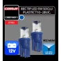 Bec tip LED 12V 5W soclu plastic T10 W2,1X9,5d 2buc Carpoint - Albastru dispersat