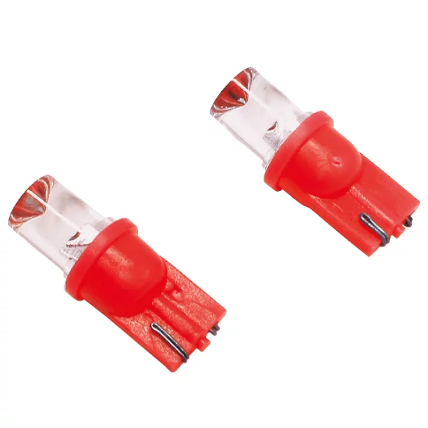 Carpoint 12V 5W Colour-Led, lamp 1 Led - (T10) - W2,1x9,5d 2pcs - Red wide beam