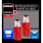 Carpoint 12V 5W Colour-Led, lamp 1 Led - (T10) - W2,1x9,5d 2pcs - Red wide beam