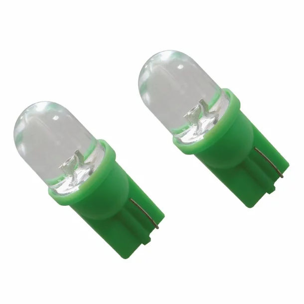 Carpoint 12V 5W T10 W2,1x9,5d műanyag foglalatos LED-égő 2db - Zöld fókuszált