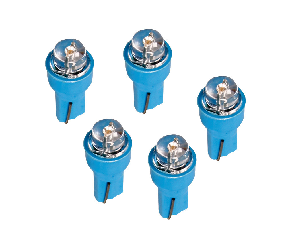 12V-os T5 W2x4,6D műanyag foglalatos LED-égő - 5 darabos - Kék thumb
