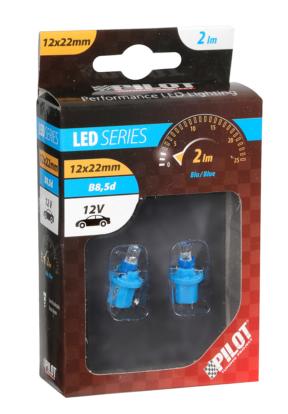 Bec tip LED 12V iluminat bord soclu plastic B8,5d 2buc- Albastru thumb