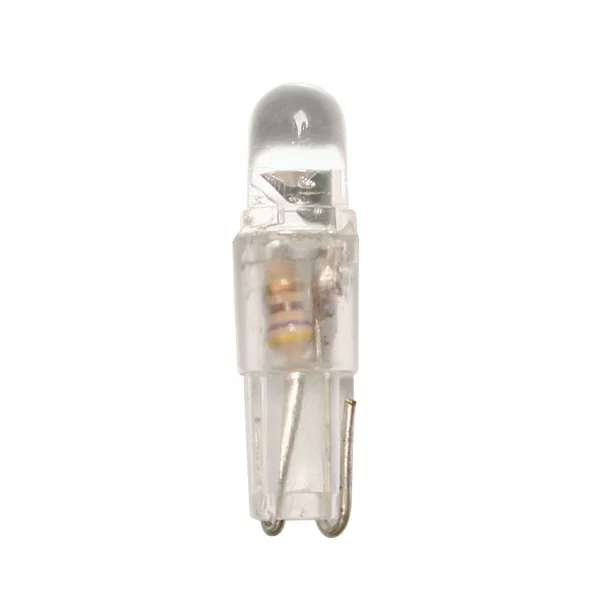 Bec tip LED 12V soclu plastic T5 W2x4,6d 2buc - Portocaliu