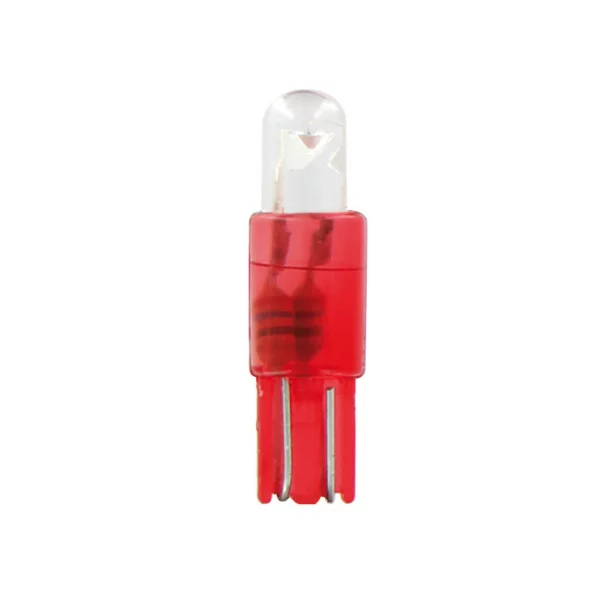 Bec tip LED 12V soclu plastic T5 W2x4,6d 2buc - Rosu