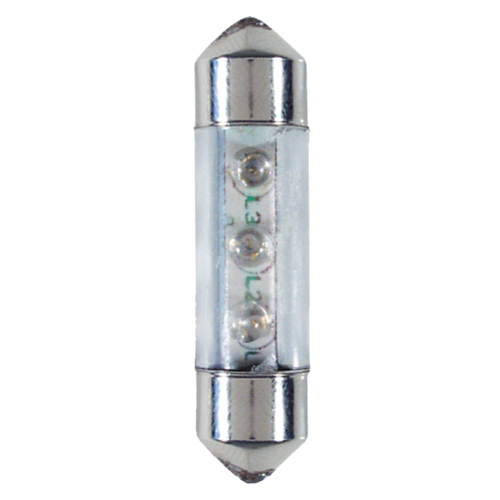 12V Festoon lamp 3 Led 10x36 mm SV8,5-8 2pcs - White thumb