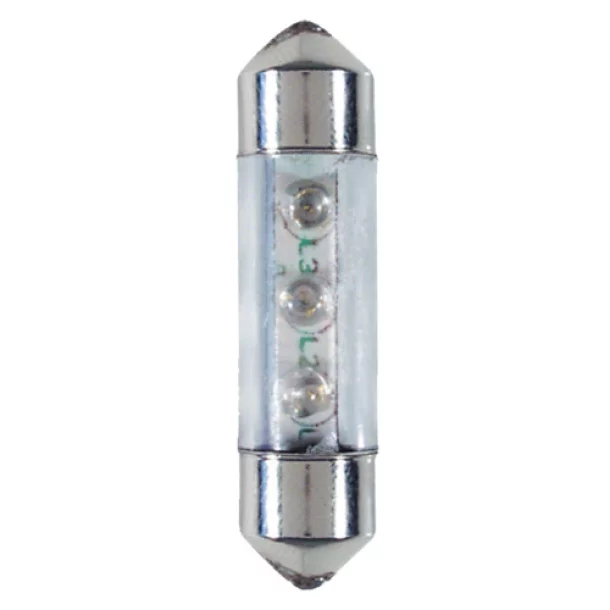 Bec tip LED 12V sofit cu 3 leduri 10x36mm SV8,5-8 2buc - Curcubeu