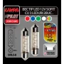 Bec tip LED 12V sofit cu 3 leduri 10x36mm SV8,5-8 (C5W) 2buc - Alb