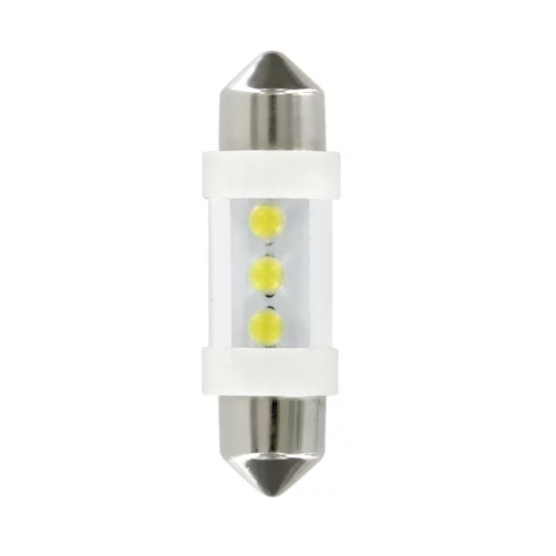 Bec tip LED 12V sofit cu 3 leduri 10x36mm SV8,5-8 (C5W) 2buc - Alb