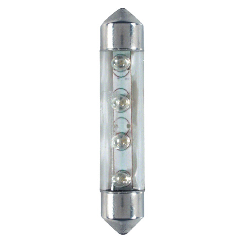 Bec tip LED 12V sofit cu 4 leduri 10x44mm SV8,5-8 2buc - Albastru thumb