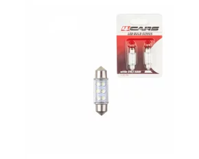 Bec tip LED 12V sofit cu 6 leduri 10x36mm SV8,5-8 2buc - Alb