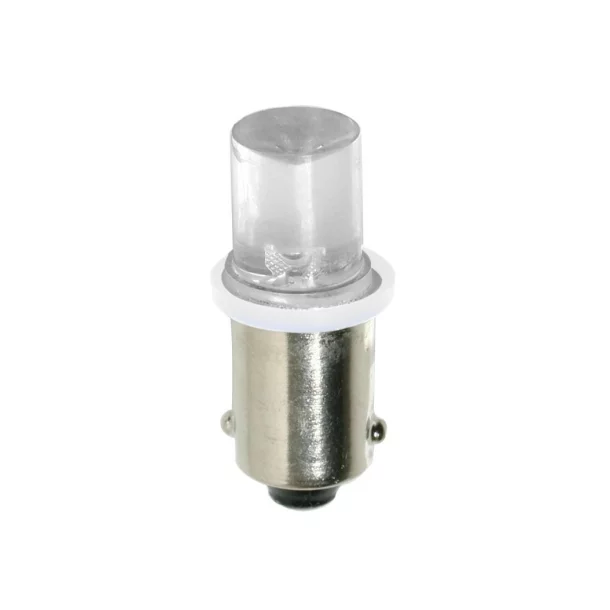 Bec tip LED 24V poz semn bord soclu metal T4W BA9s 2buc - Alb