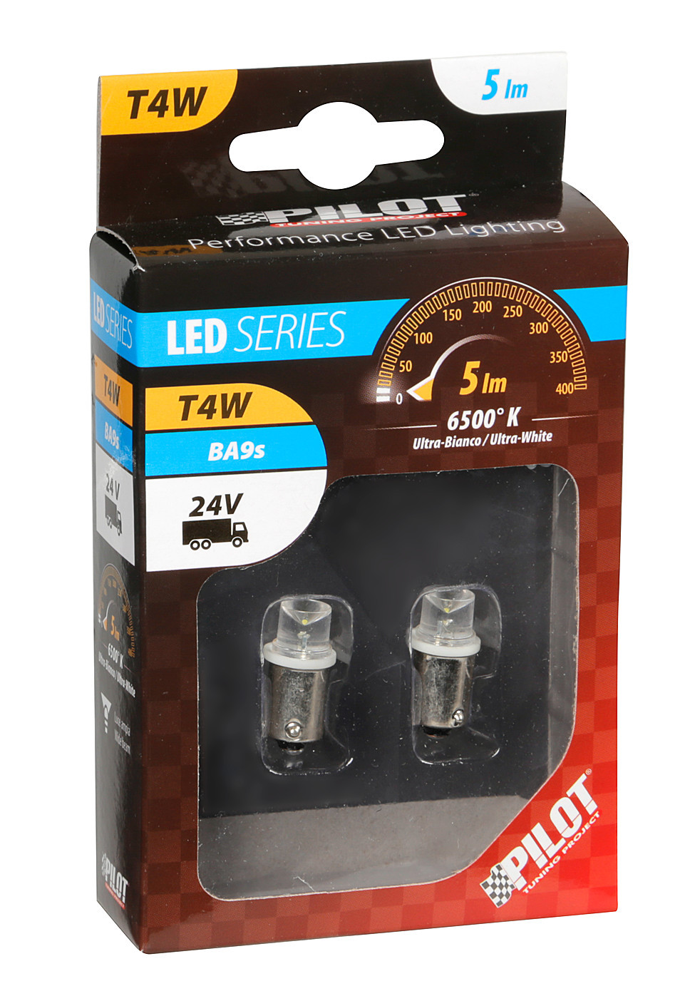 24V-os T4W BA9s fém foglalatos LED - 2 db - Fehér thumb