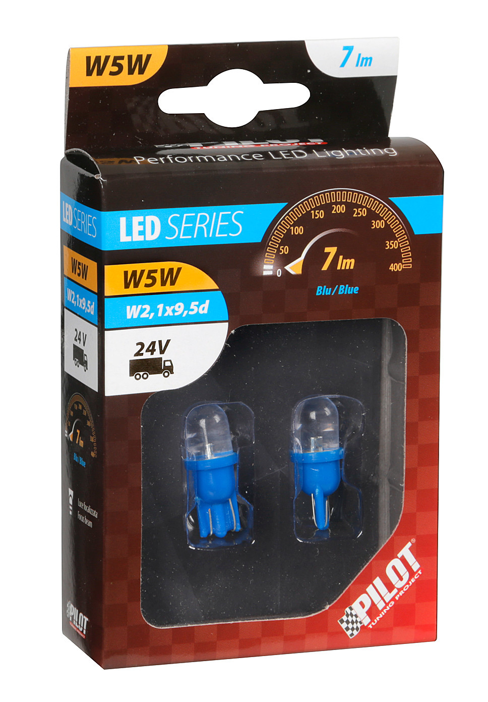 24V-os W5W W2,1x9,5d foglalatos LED égő - 2 darabos-Kék thumb