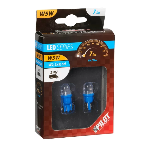 24V Micro lamp 1 Led - (W5W) - W2,1x9,5d - 2 pcs - Blue