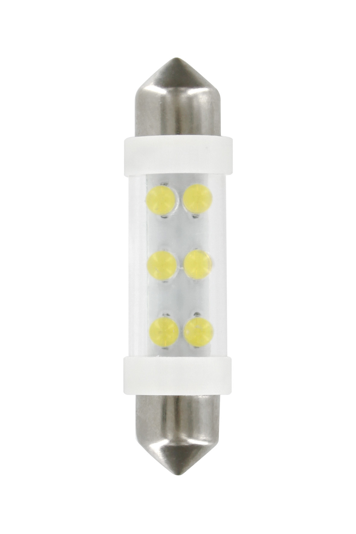 24V Festoon lamp 6 Led - 11x41 mm - SV8,5-8 - 2 pcs - White thumb