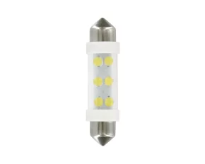 Bec tip LED 24V sofit cu 6 leduri 11x41mm SV8,5-8 2buc - Alb