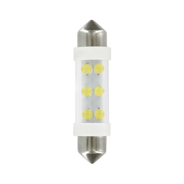 24V Festoon lamp 6 Led - 11x41 mm - SV8,5-8 - 2 pcs - White