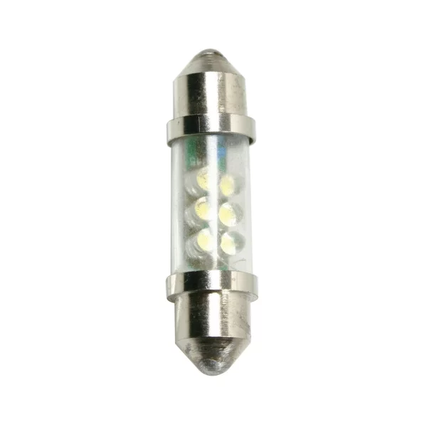 Bec tip LED 24V sofit cu 6 leduri 11x41mm SV8,5-8 2buc - Albas