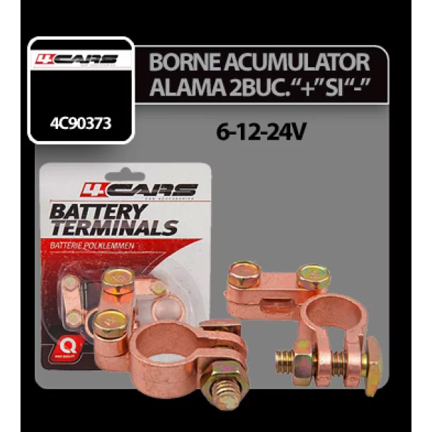 Borne acumulator alama 4Cars 2buc