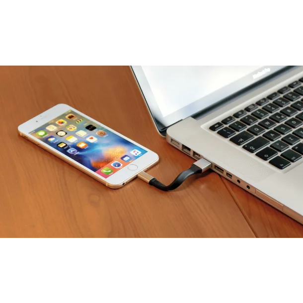 Kulcstartó 10cm-es kábellel - USB-röl - Apple Lightning-re