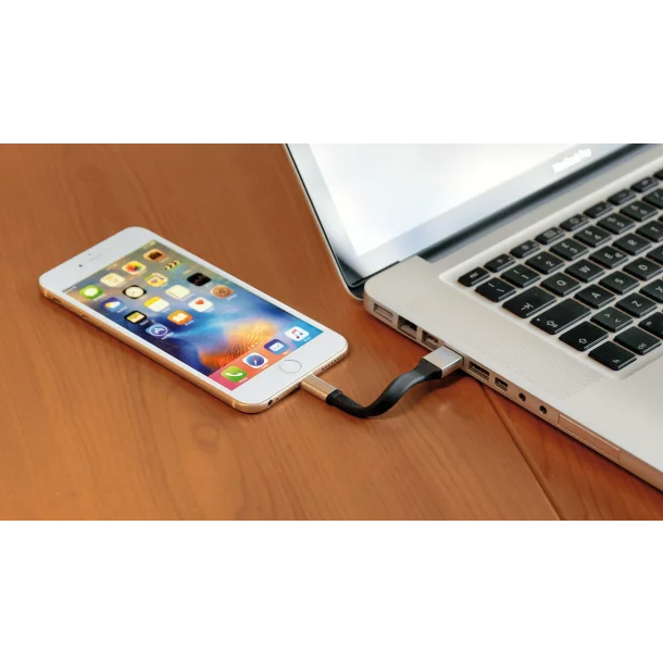 Breloc chei cu cablu 10cm - USB la Apple Lightning