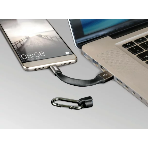Breloc chei cu cablu 10cm - USB la USB tip C