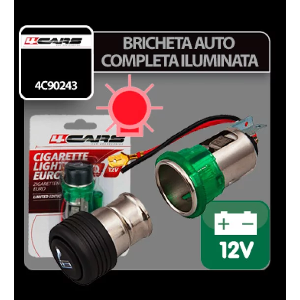 Bricheta auto completa iluminata 4Cars - 12V - Resigilat