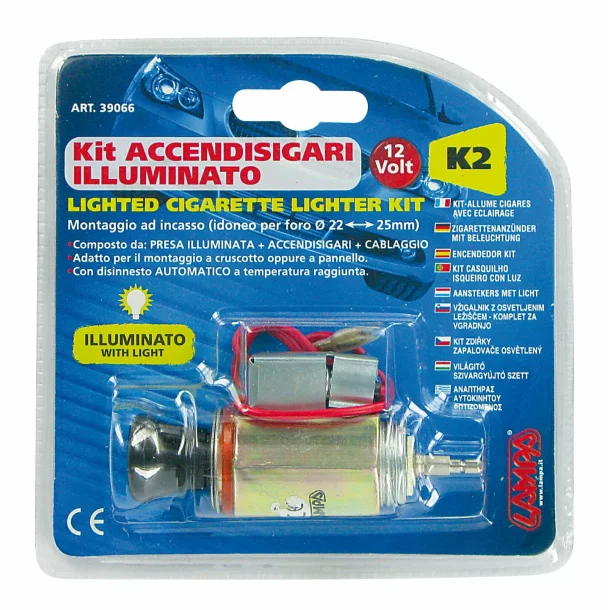 K2 - 12V illuminated cigarette lighter set