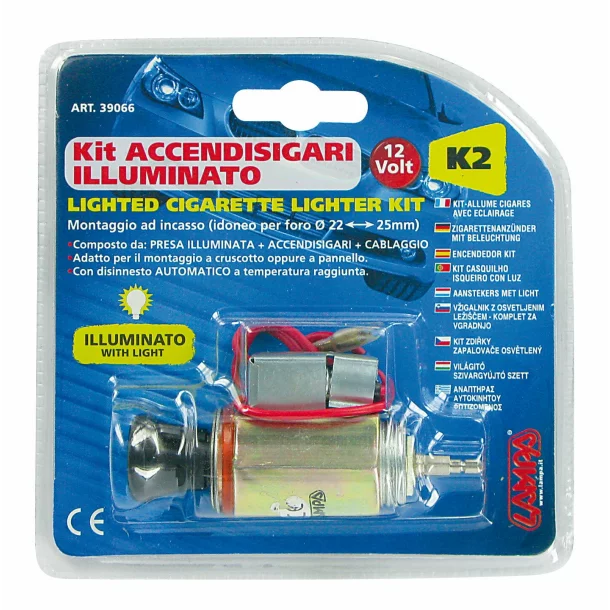 Bricheta auto completa iluminata K2 - Ø 21mm - 12V