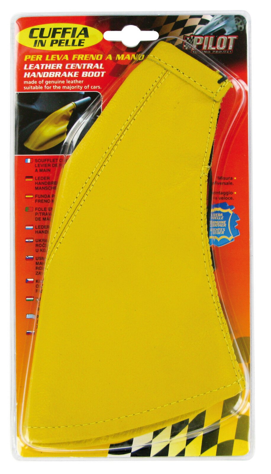 Lampa leather central handbrake boot - Yellow thumb
