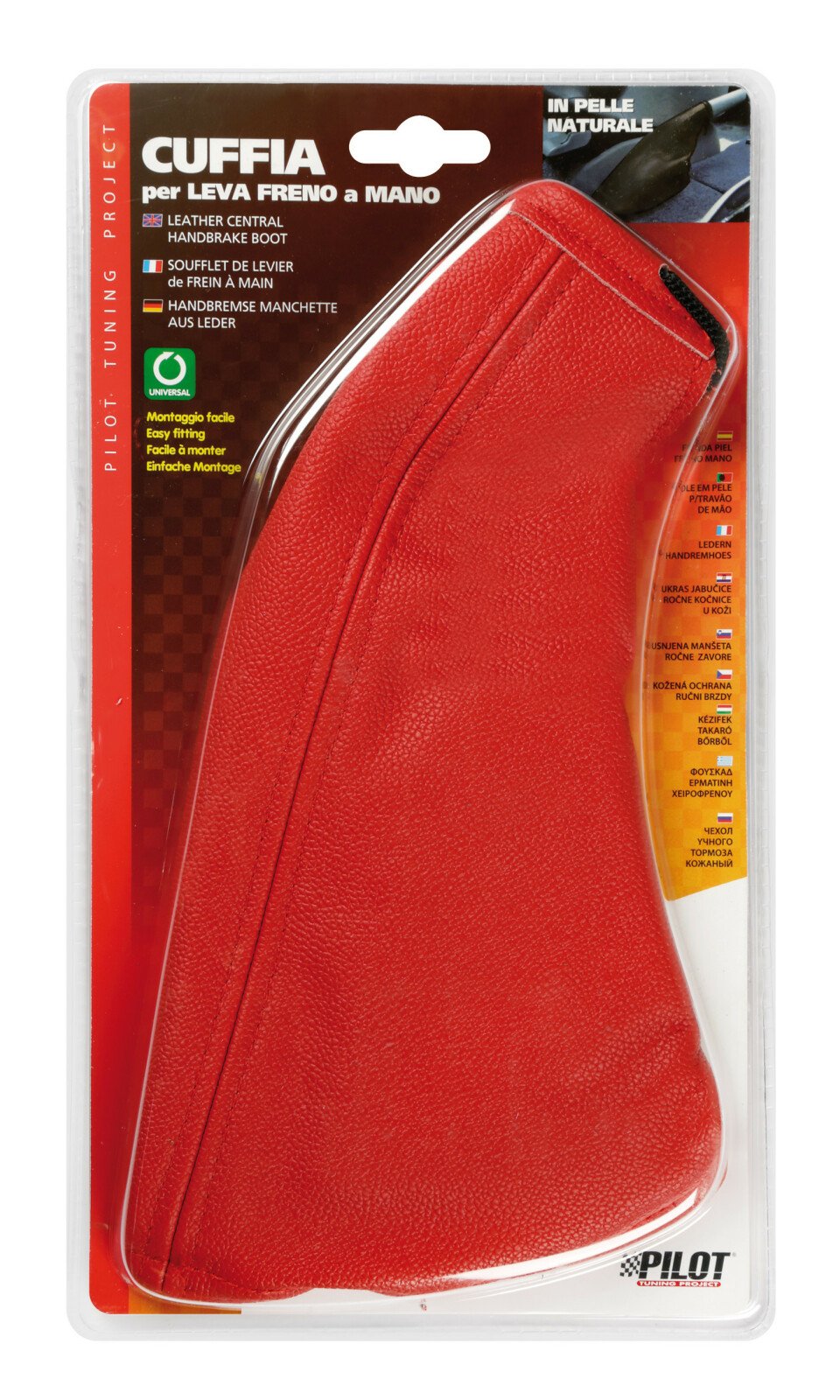 Lampa leather central handbrake boot - Red thumb