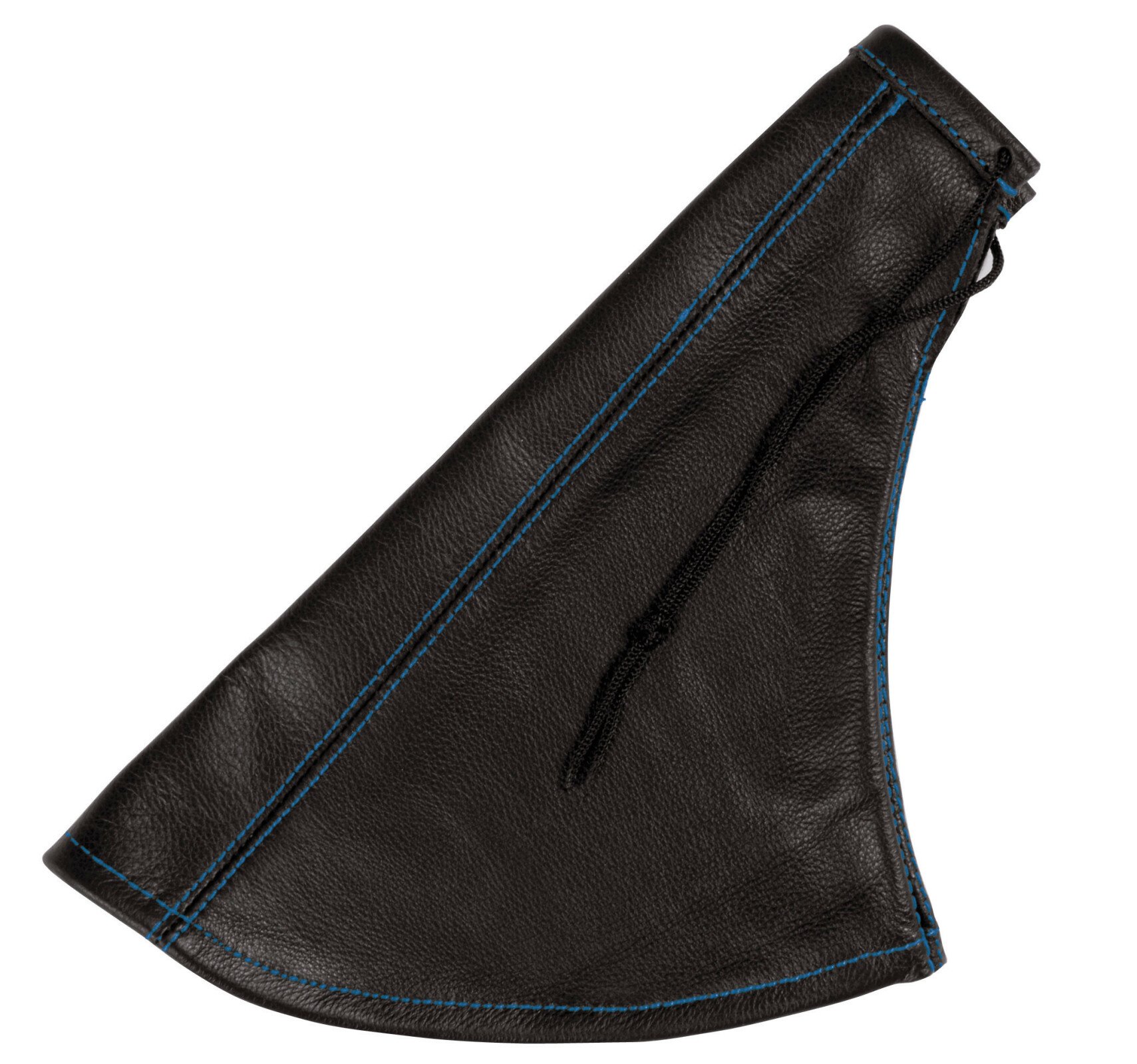 Exclusive leather central handbrake boot - Black/Blue thumb