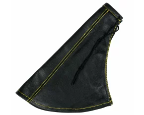 Exclusive leather central handbrake boot - Black/Yellow