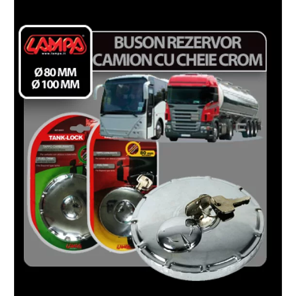 Buson rezervor camion cu cheie cromat - Ø80mm - Resigilat