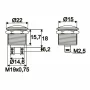 Buton 1 circuit 2A-250V OFF-(ON), metal