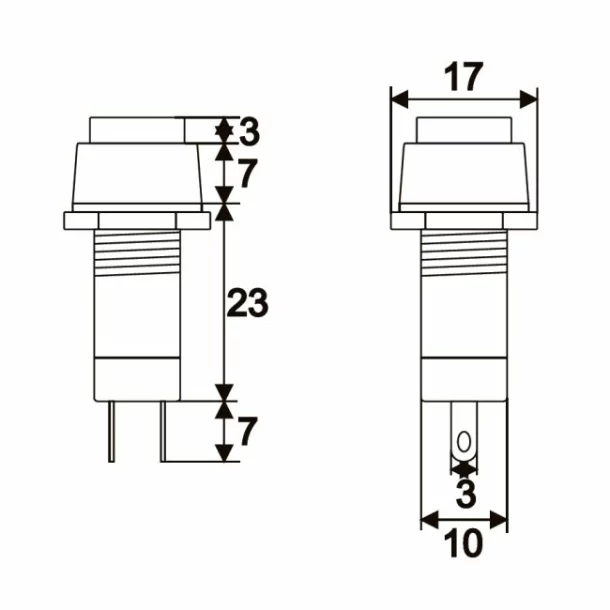 Buton1 circuit3A-250VOFF(-ON)rosu