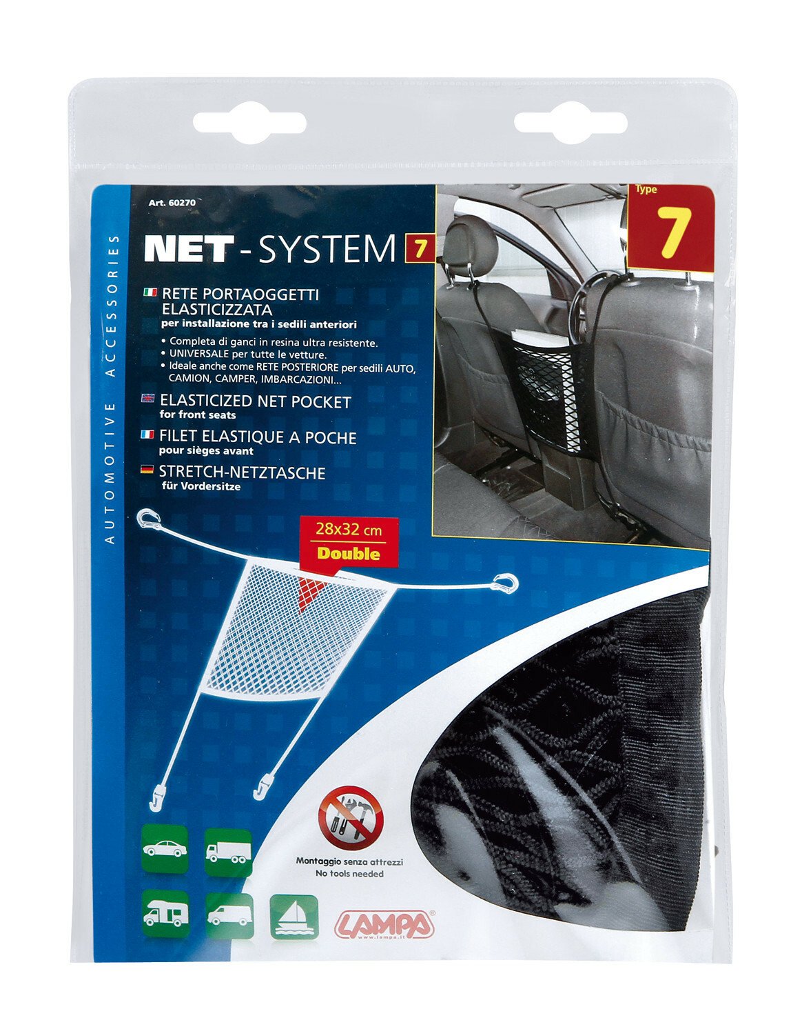 Net-System-7, rugalmas hálós zseb - 28x32cm thumb