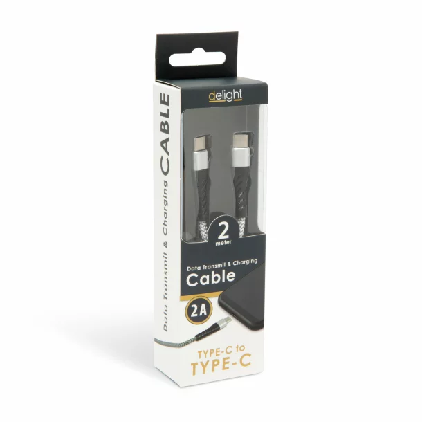Cablu de date - Type-C - Type-C, alb - 2 m