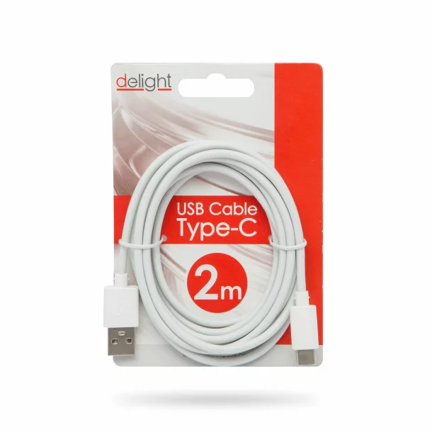 Cablu de date - USB Tip-C - alb - 2m